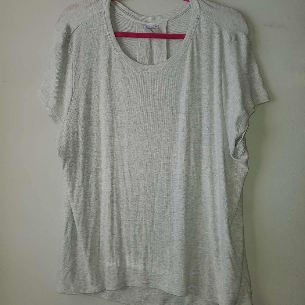 Athleta Light Gray Short Sleeve Tee
